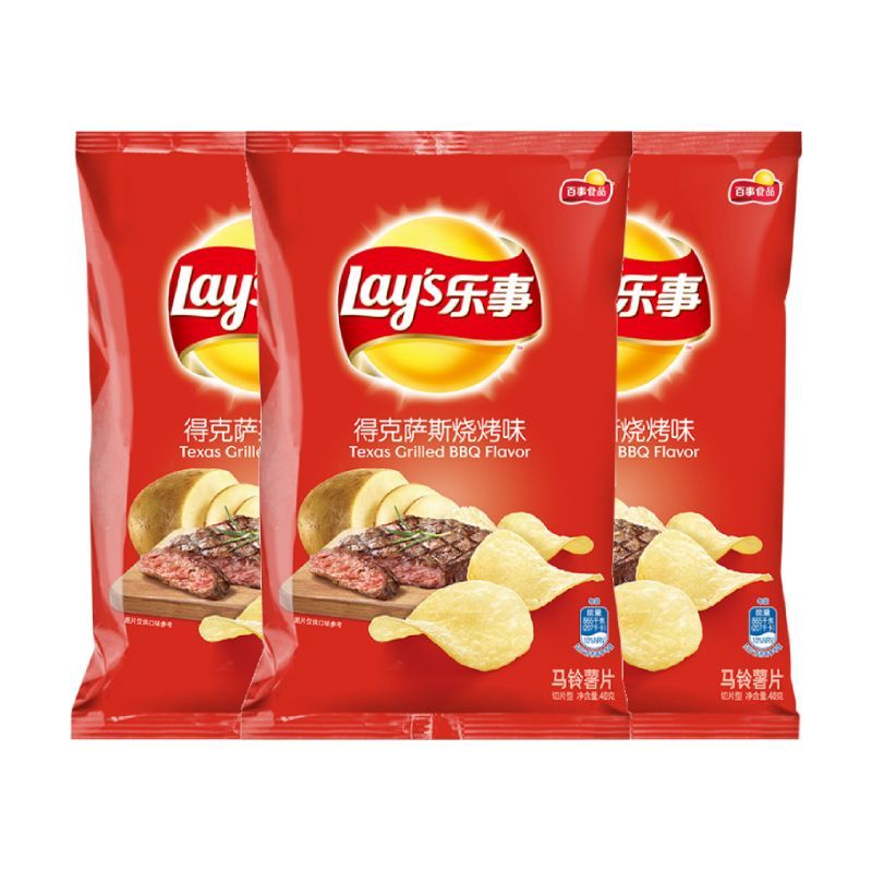 乐事薯片40g袋装整箱零食原味黄瓜味青柠烧烤混合味薯片 德克萨斯烧烤