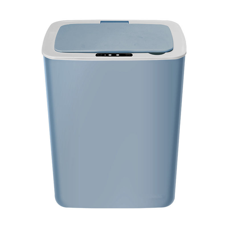 全自动智能感应垃圾桶家用客厅厨房卫生间带盖防水充电垃圾桶大号 蓝色 升级【充电款】送充电线