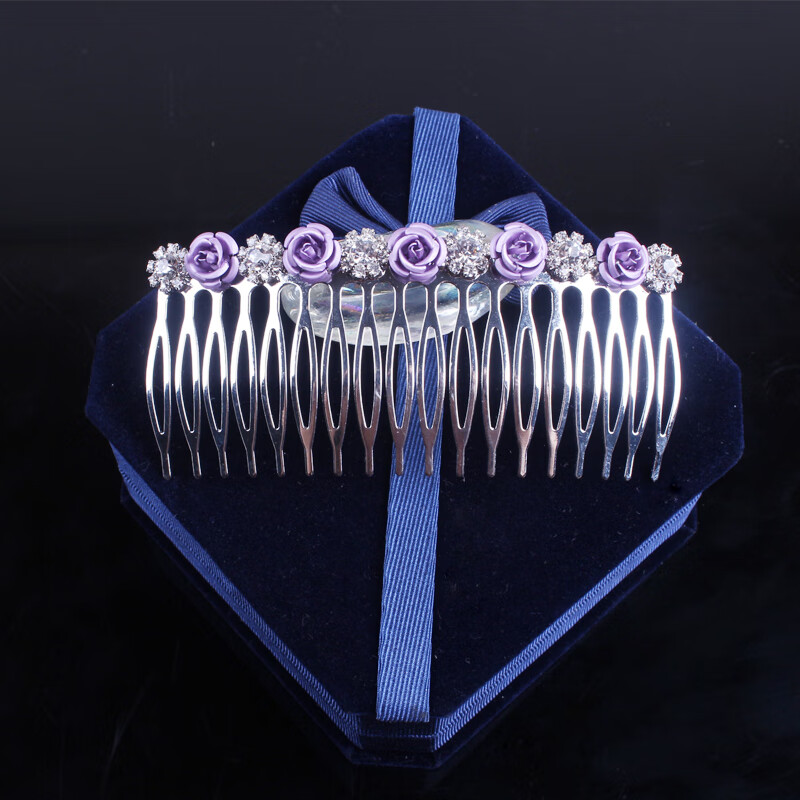 金属水钻发梳发饰发夹发卡插梳刘海梳丸子头盘发发箍头饰依莲妃 18