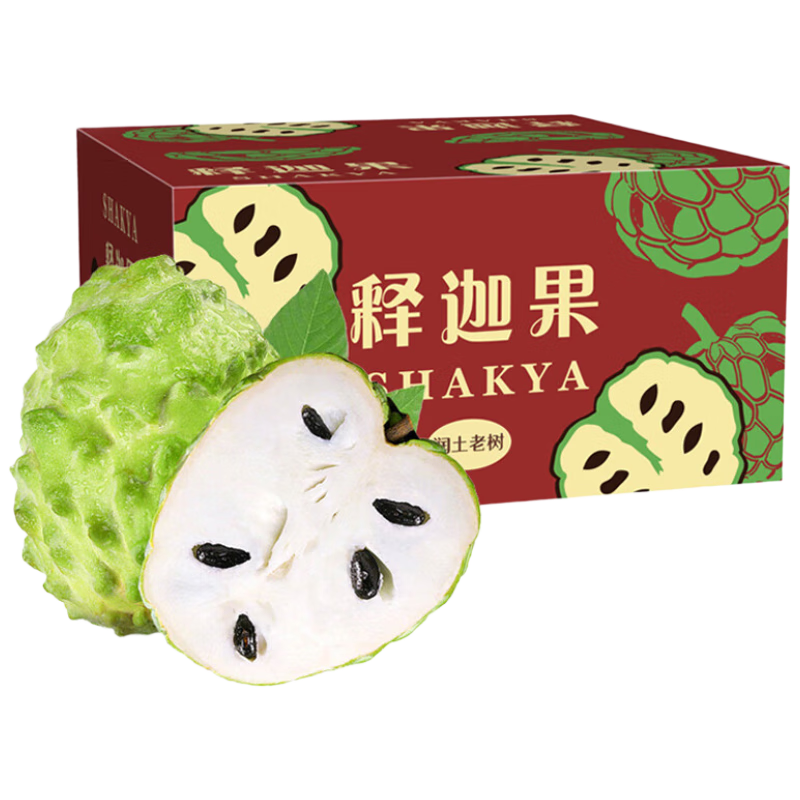 plus会员：京鲜生 牛奶释迦果净重3斤 单果250g起  源头直发包邮*2件
