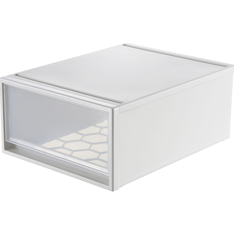 HDKJ 互动空间 桌面收纳盒办公文件简约小抽屉式收纳柜书桌上面膜零食杂物储物箱 大号