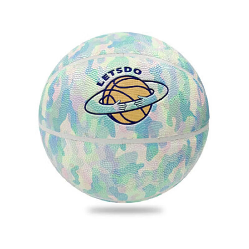新品高质感美观pu吸湿球星涂鸦7号成人美元地球篮球标准比赛篮球 水晶