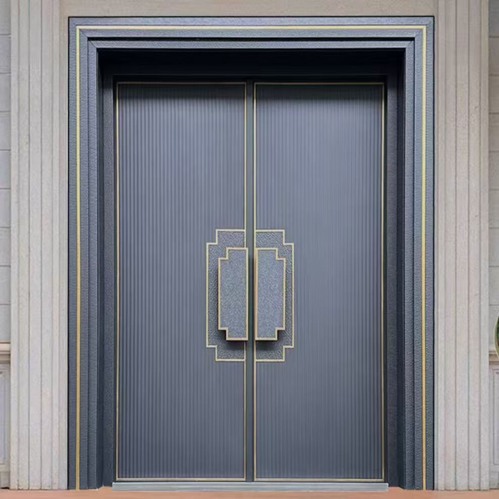 德骊嘉铸铝门钛合金别墅大门双开门农村自建房大门进户门家用入户防盗