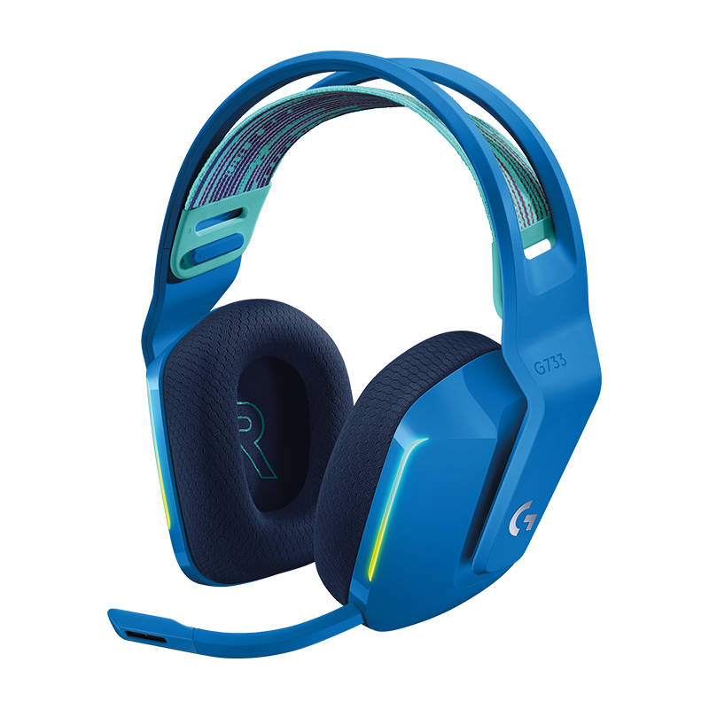 logitech 罗技 G733 耳罩式头戴式无线耳机 蓝色