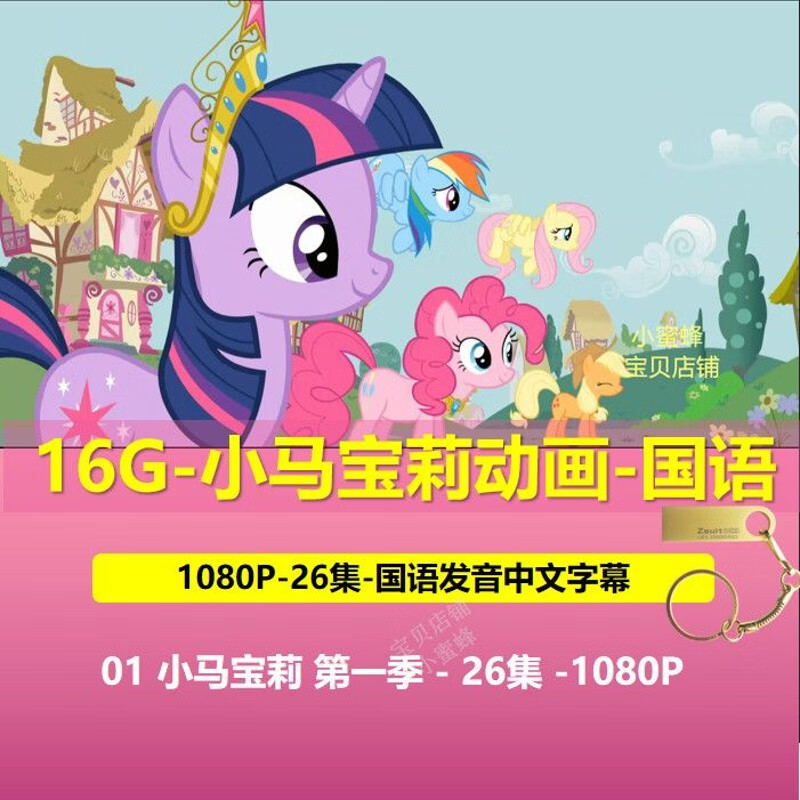 小马宝莉国语动画U盘通用1080P高清全五季小玛利亚公主女孩动画 16G 小马宝莉第一季-国语内存卡