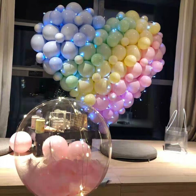 懿溪家居 爱心气球立体造型婚房布置表白生日礼物心形求婚网红马卡龙