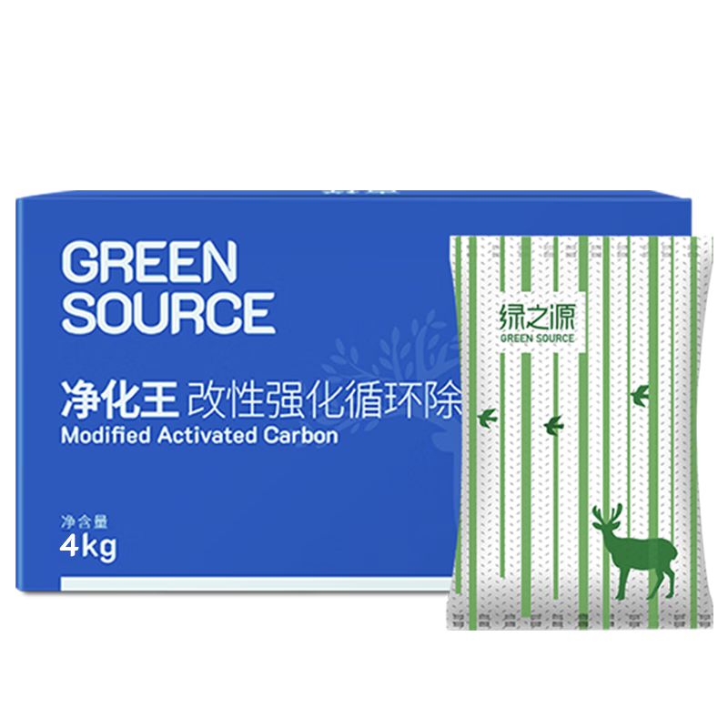 绿之源2kg*2箱净化王活性炭包：长效除味安心舒适投资|净化除味查这个商品的价格走势