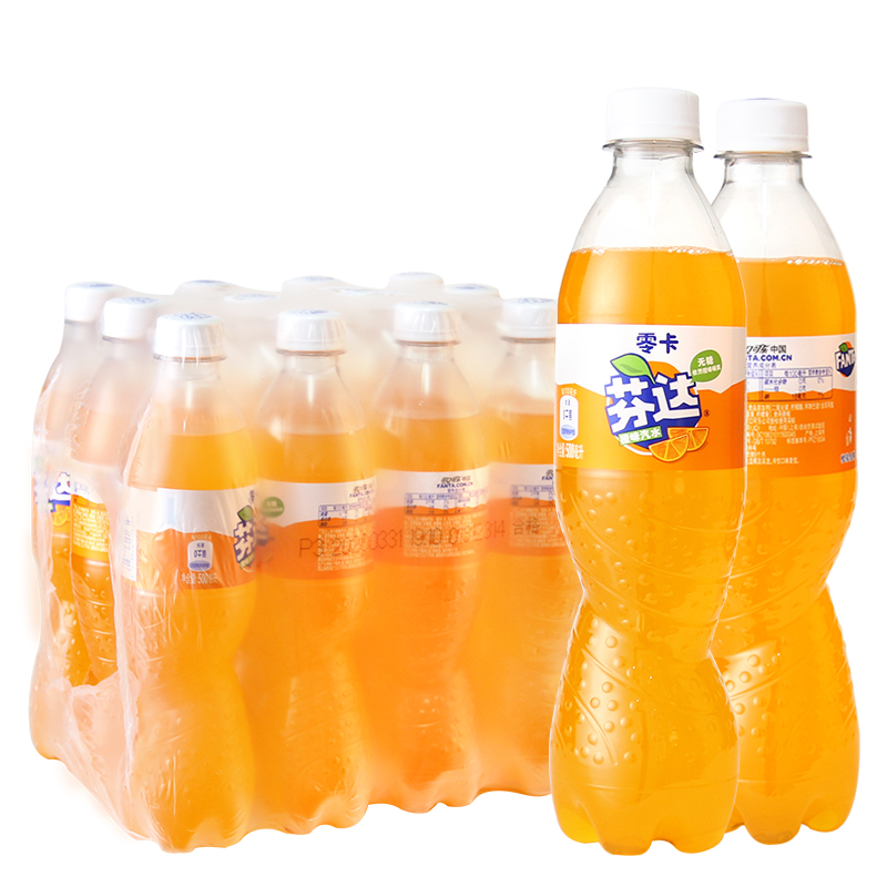 可口可乐芬达零卡碳酸饮料橙味汽水500ml*12瓶 江浙沪皖 芬达零卡橙味
