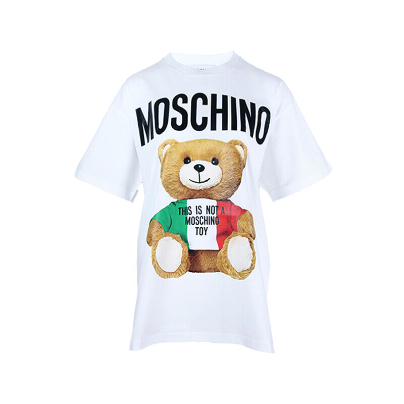moschino 莫斯奇诺款泰迪小熊logo印花t恤衫 白色 0708-0540-1001 xs