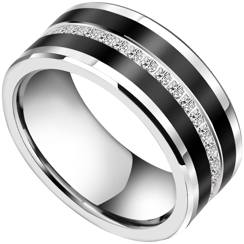 飒雅 轻奢戒指男士扳指潮流高级感男指环食指饰品满天星小众时尚男戒 国标20号