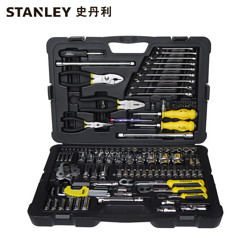 史丹利(stanley)125件汽修工具组套 多功能套筒棘轮扳手机修套装 125