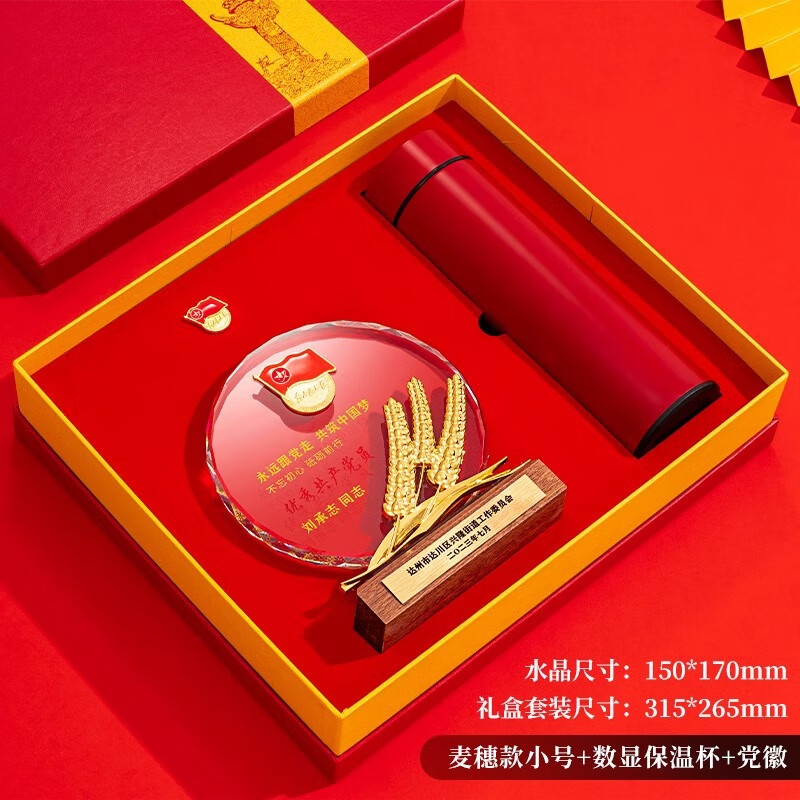 党员礼品政治生日礼物印制logo奖杯奖牌会议表彰纪念品伴手礼红色文化
