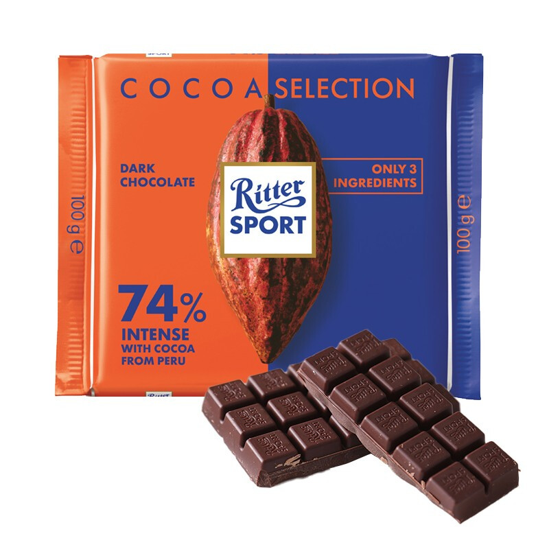瑞特滋(ritter sport)德国进口 瑞特滋黑巧克力可可黑巧克力 瑞特斯