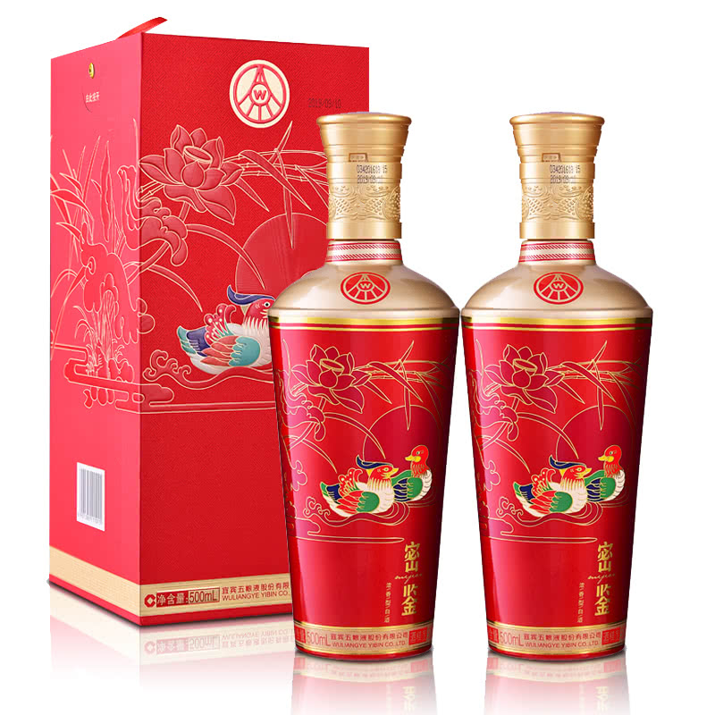五粮浓香红密鉴 500ml 浓香型 白酒 浓香型白酒 送礼囤货宴请 52度 500mL 2瓶