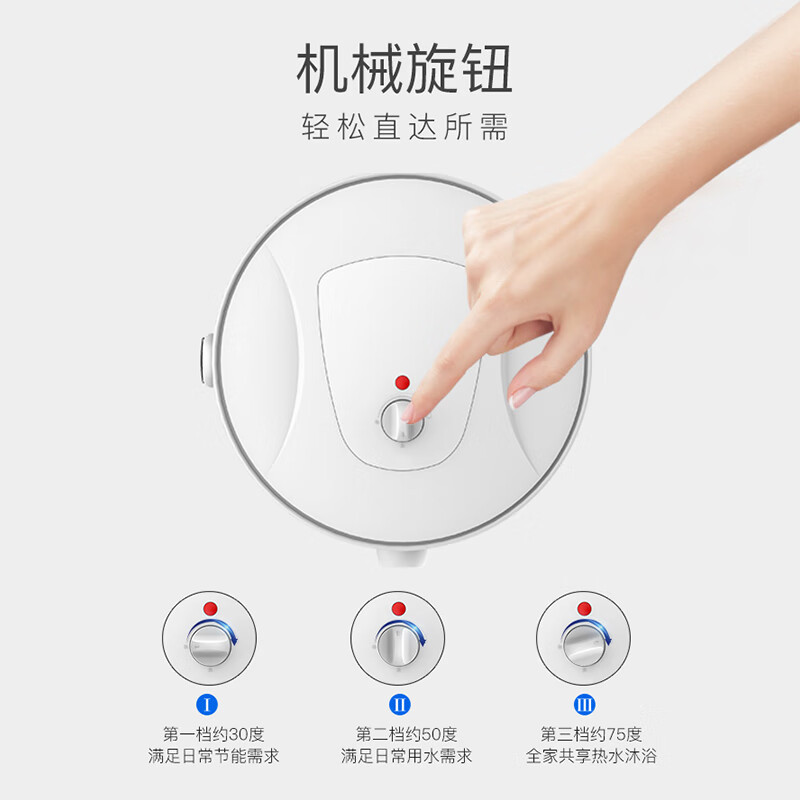 奥克斯（AUX）储水式电热水器 多档调温速热双重防护节能 二级能效2100W金属外壳出租屋房家用 40L 2100W 自行安装+内置防电墙