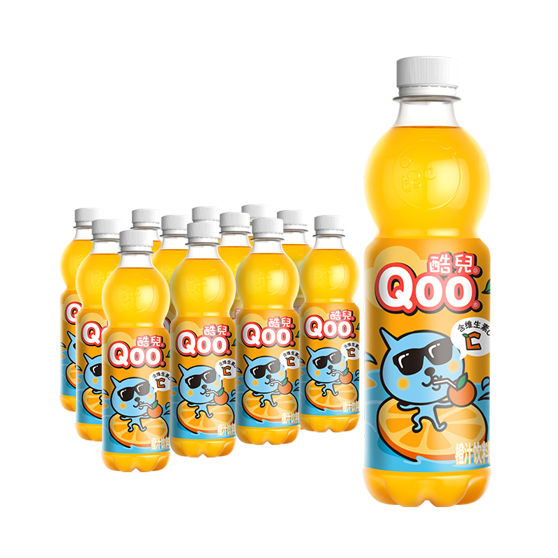 美汁源 可口可乐（Coca-Cola）美汁源酷儿 Qoo 橙味果汁饮料 450ml*12瓶 新老包装随机发货