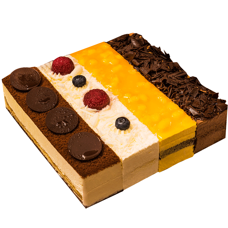 由集提拉米苏慕斯蛋糕850g 巧克力芒果四拼动物奶油生日甜品 浓情火焰