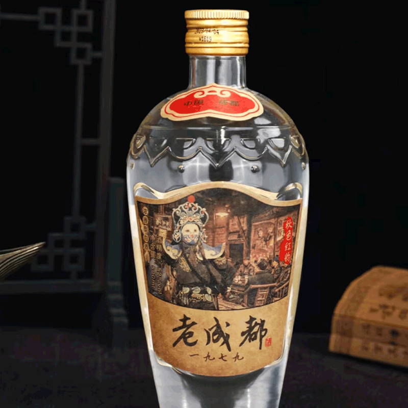 光瓶口粮酒秋色红韵老成都 52度 浓香型白酒 纯粮酿造500ml 1瓶