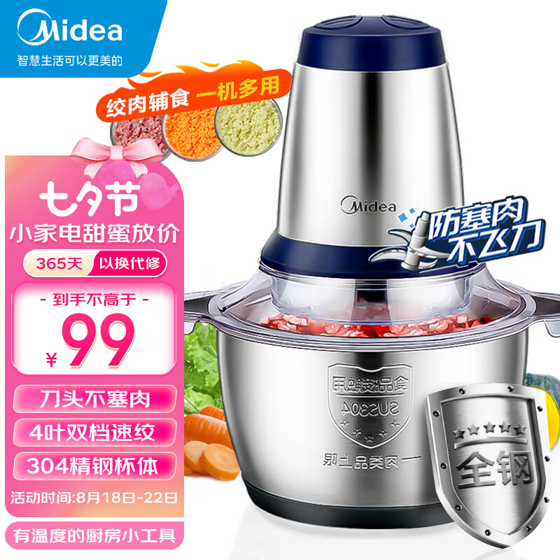 美的（Midea）绞肉机家用 电动多功能绞馅机碎肉机不锈钢料理机打肉搅拌婴儿辅食机肉馅蒜蓉机绞馅机LZ25Easy235怎么样,好用不?