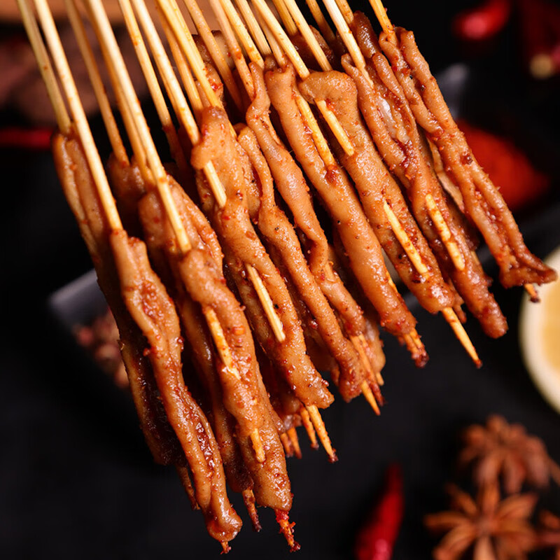 果亦橙铁板鸭肠串新鲜烧烤冷冻网红鸭肠串小肉串 商用炸串 新鲜精选