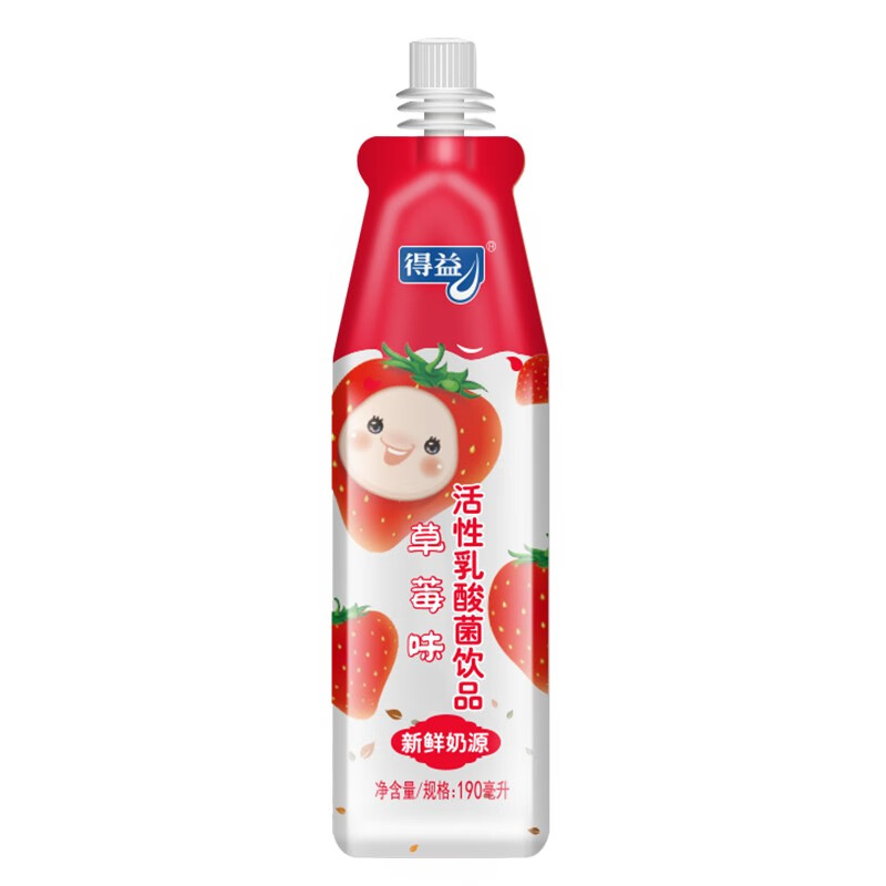 得益 棒酸 活性乳酸菌饮品 水果乳饮料 方便携带 草莓*10袋