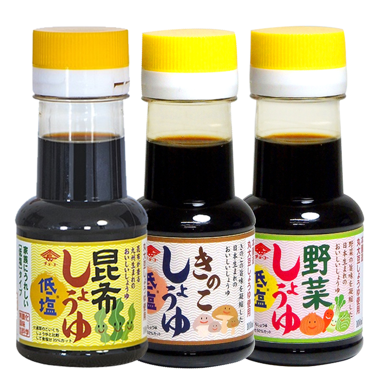 日本长牌儿童宝宝酱油无添加1岁2岁调味拌饭料 3瓶装（昆布酱油+香菇酱油+野菜酱油）