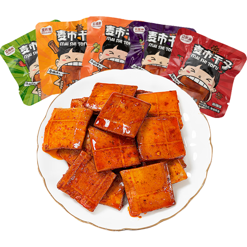豆嘴趣麦市干子500g豆干零食5种口味混装零食独立小包装豆腐干 500g