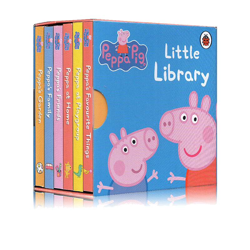 预订英文原版 peppa pig little library6小猪佩奇6册手掌纸板书 启蒙