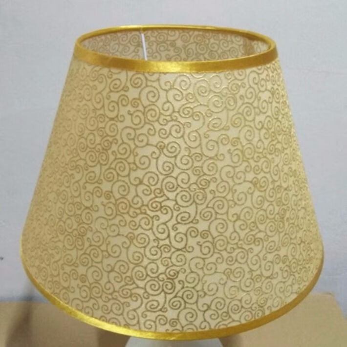 壁灯罩大气酒店宾馆落地灯罩锥形灯壳 金边金祥云下口22上14高17cm