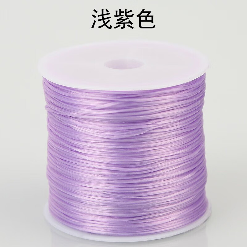 玫扁形水晶弹力绳文玩线绳手串绳穿手链的皮筋绳蜜蜡佛珠线 浅紫色-扁