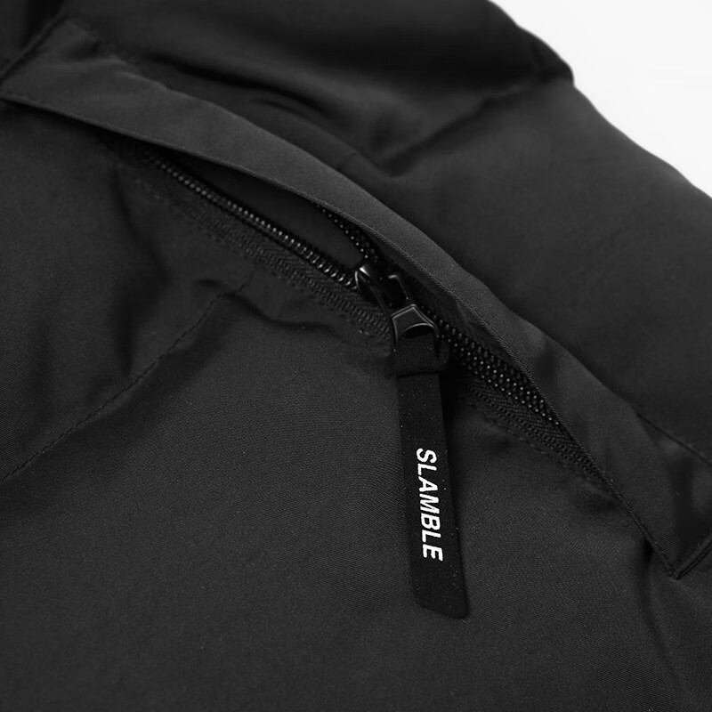 SLAMBLE冬季新款保暖棉衣男加厚外套运动休闲棉服宽松短款潮流 黑色 2XL