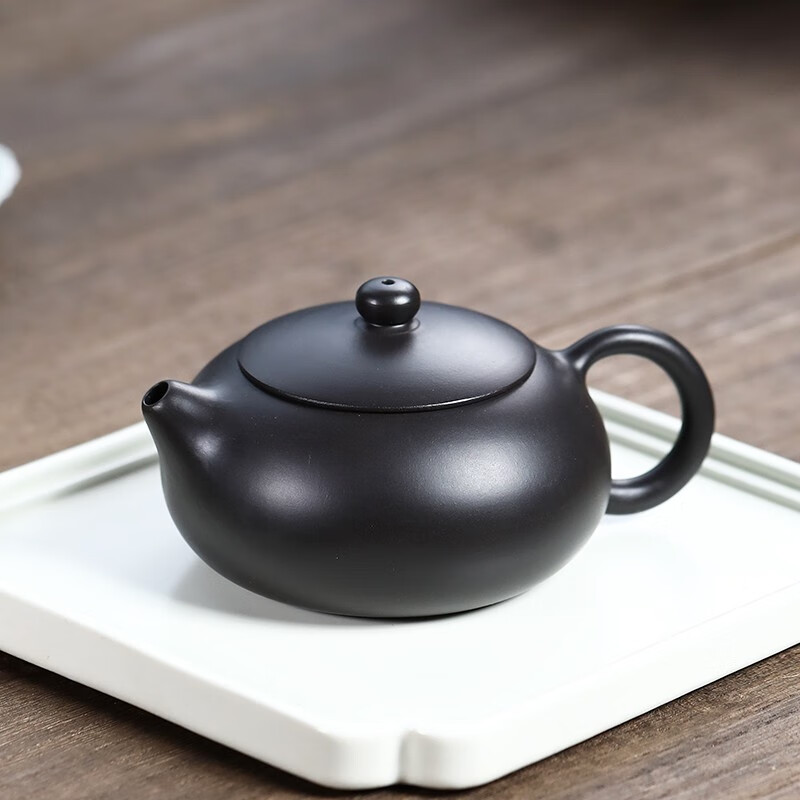 尊壶宜兴紫砂壶西施壶手工茶具原矿黑朱泥扁腹西施茶壶泡茶器 沈惠芳