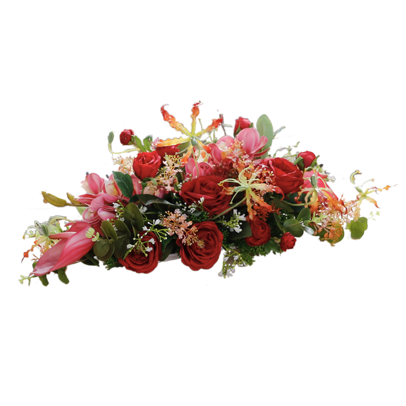 野派 餐桌花擺花長(cháng)桌裝飾花桌面假花仿真花擺設酒店西餐廳高端花藝擺件辦公室會(huì )議桌花裝飾桌面花藝軟裝擺設 D款餐桌花套裝