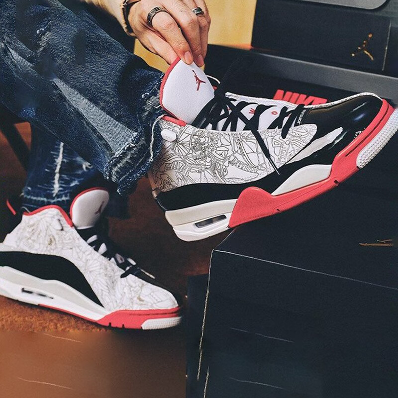 jordan aj4实战训练篮球鞋311046-160 311046-160黑红镭射 40