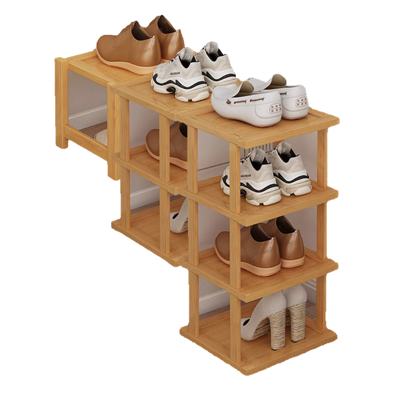 鞋架阶梯式放台阶上的鞋架子多层用门口的斜坡实木鞋柜 楼梯鞋架123层