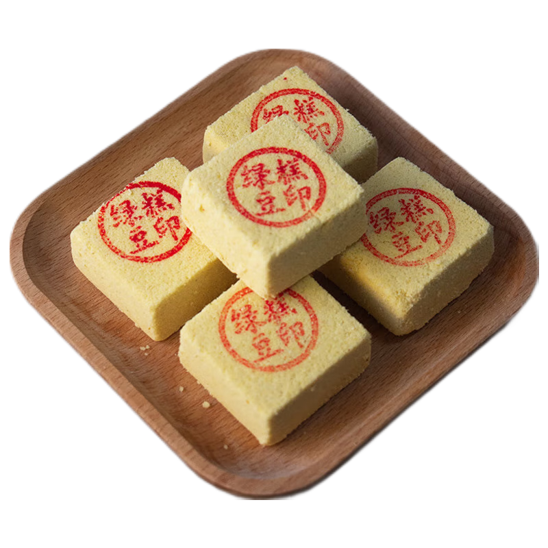 津顺祥 老式绿豆糕 传统清真中式糕点 下午茶点心 天津特产早餐零食小吃 一斤装 500g（约24块）