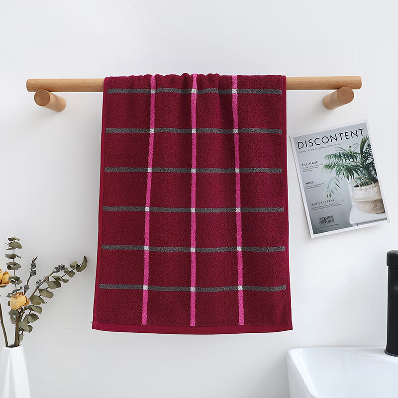 洁丽雅纯棉毛巾吸水全棉家用100%棉洗脸巾成人不掉毛儿童男女士面巾 蓝1绿1（E0114款100%棉） 2条