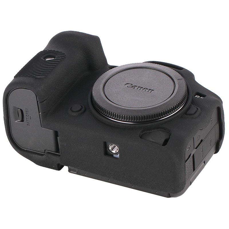 qeento保护壳 适用于佳能R5 R6 Mark II R RP R7 R8 R10相机保护套 硅胶套 黑色 佳能R5 mark II