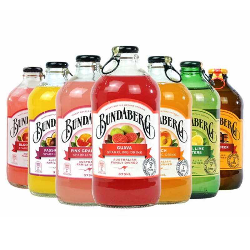 宾得宝(bundabrg) 含气果汁饮料375ml玻璃瓶 澳洲进口碳酸饮料汽水