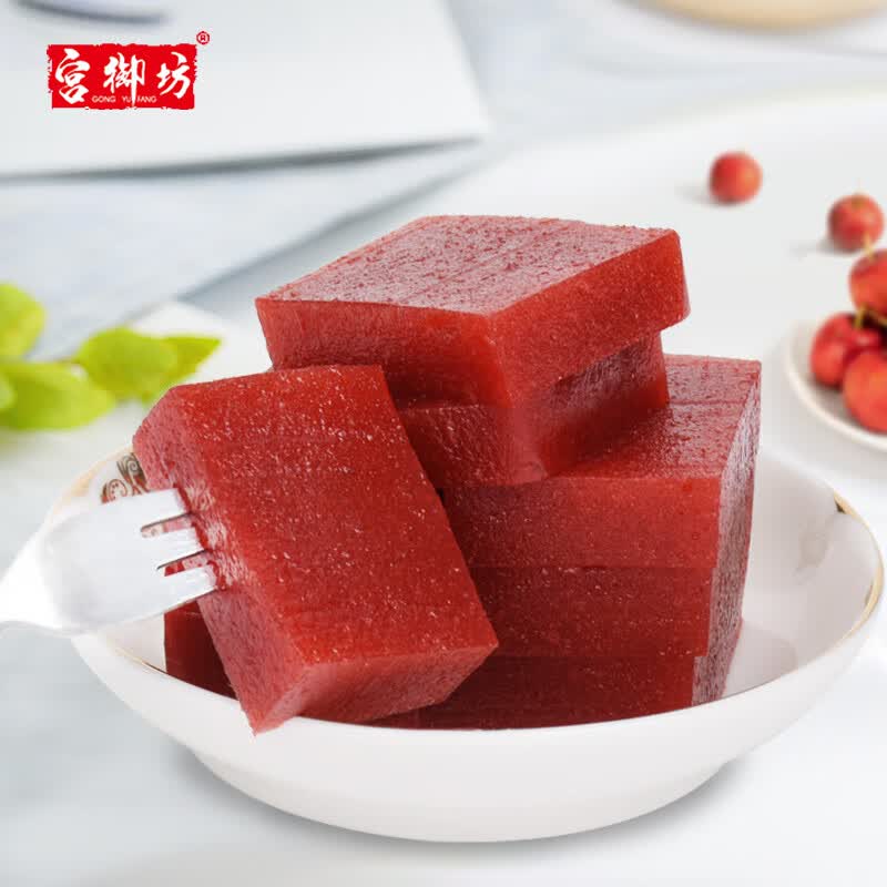 宫御坊老北京好吃零食鲜果打浆酸甜口感山楂糕450g包装 山楂糕450g*3