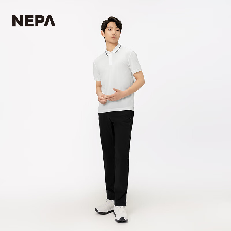 NEPA耐葩2024年春夏新品户外男士透气裤子冷感休闲简约长裤7K31601 黑色C01 175 90A(090)
