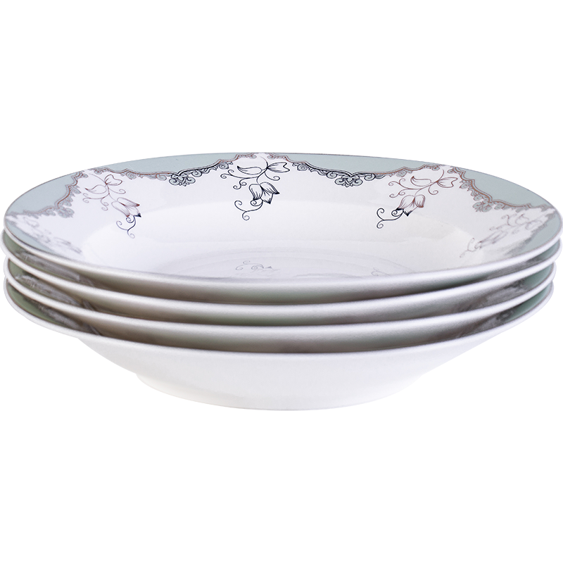 查询浩雅景德镇陶瓷盘餐具套装8英寸深盘陶瓷家用盘子4件丽人风尚历史价格