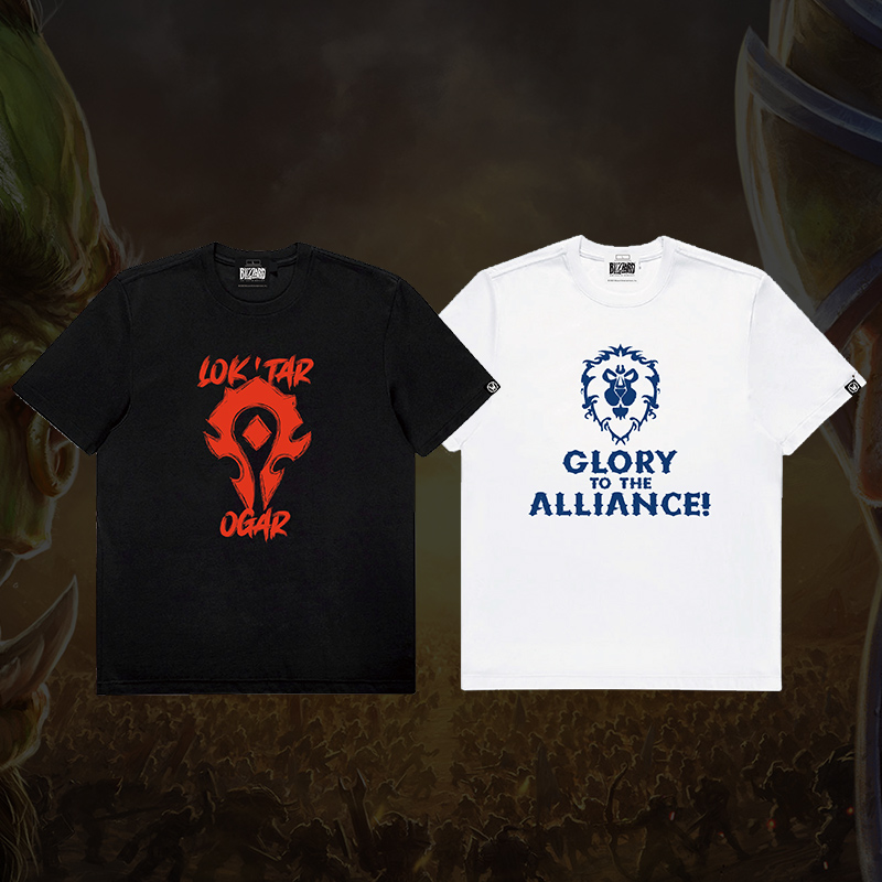 Blizzard暴雪官方游戏周边魔兽世界联盟/部落T恤短袖 部落款 L