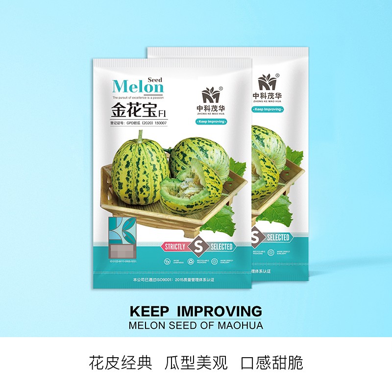 中科茂华蔬菜瓜果种子金花宝花皮花蕾甜瓜种子杂交八里香豹点香瓜種子