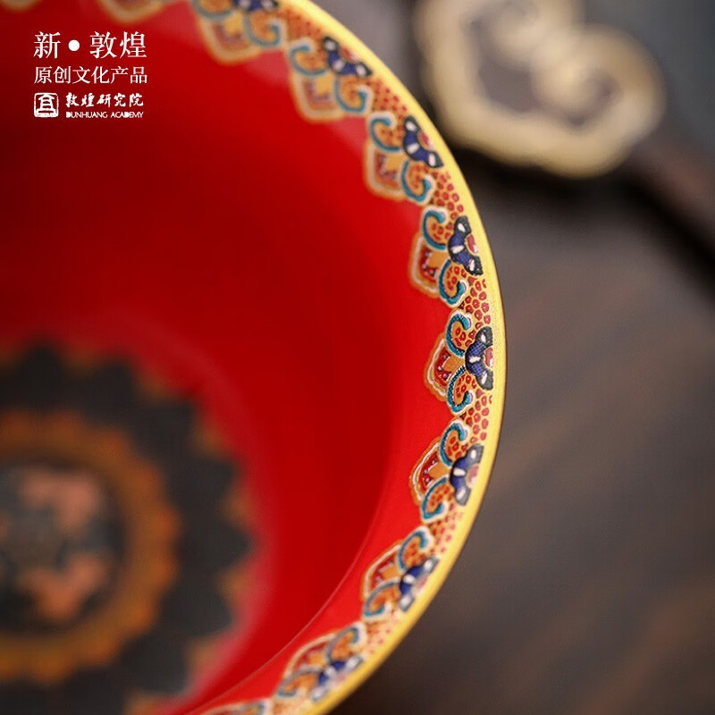 敦煌研究院  鎏金高端茶具套装 博物馆羊脂玉瓷中秋伴手礼送长辈高档大气  敦煌高端鎏金茶壶