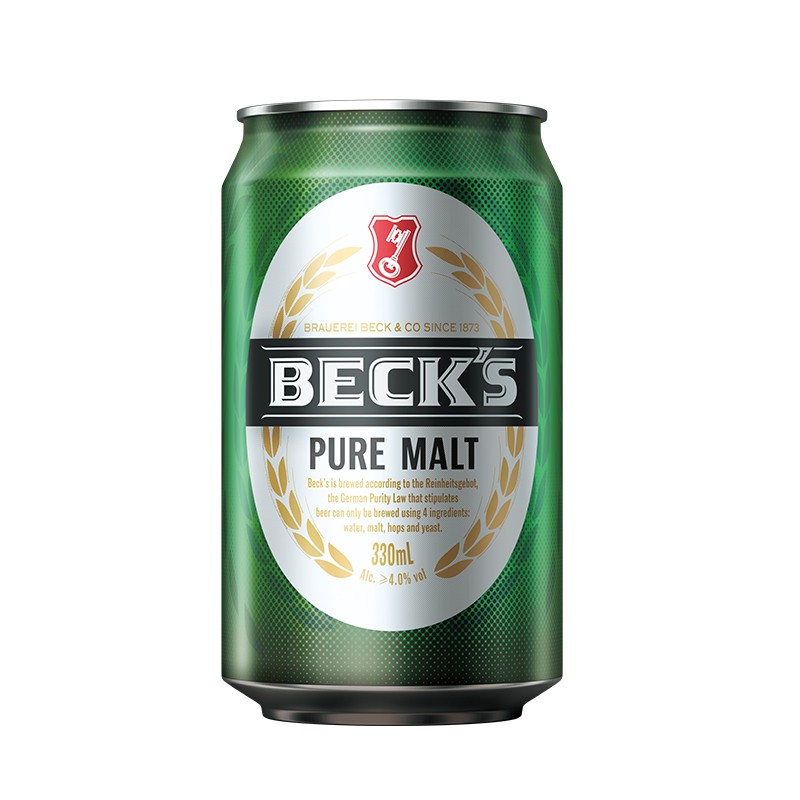 贝克(becks)醇麦德国啤酒 100%纯麦酿造 330ml*24听 整箱装hamdegovt