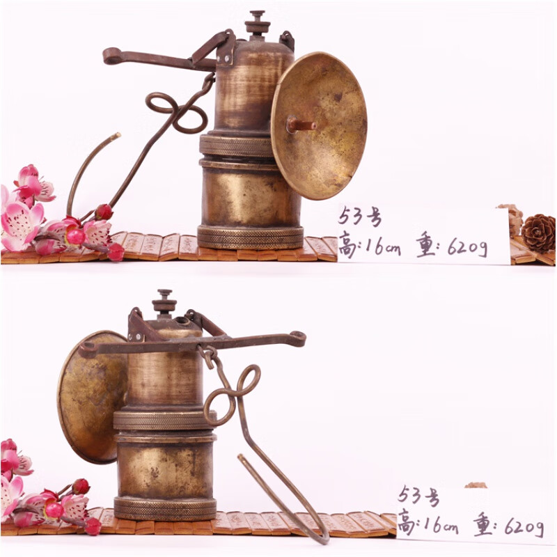 老物件古玩 老嘎斯灯瓦斯灯电石灯提灯民俗老物件收藏品铜铁质矿l 53