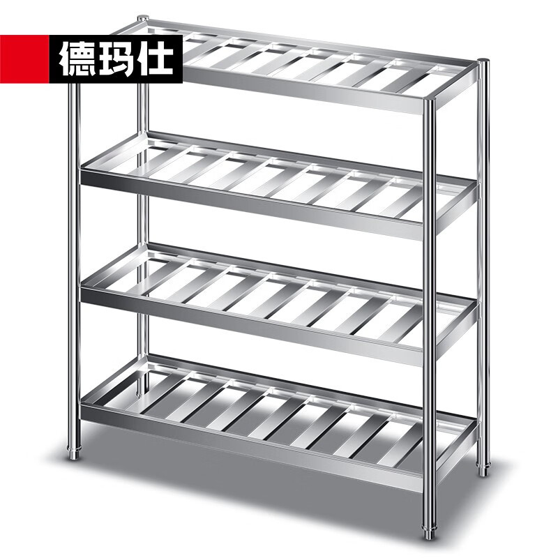 落地多层不锈钢置物架厨房用品杂物架储物架橱柜货架  四层花格货 