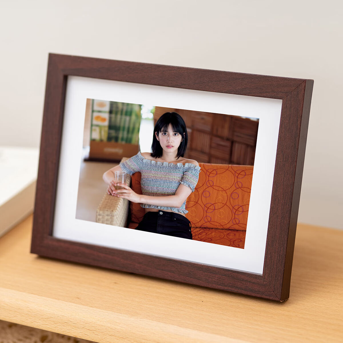 台爵相框摆台照片寸寸寸寸寸洗照片居挂墙画框 黑胡桃1515 5寸相框(无