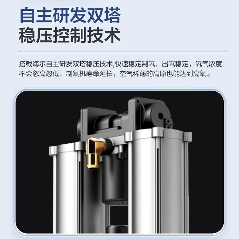 海尔（Haier）5L升医用制氧机家用老人吸氧机氧气机呼吸机便携雾化一体机 【5L旗舰款】医用标准制氧雾化505W